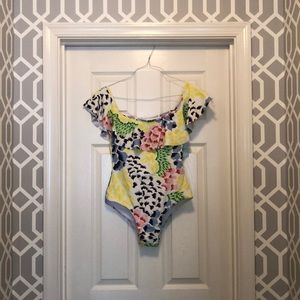 One piece ruffle bathing suit